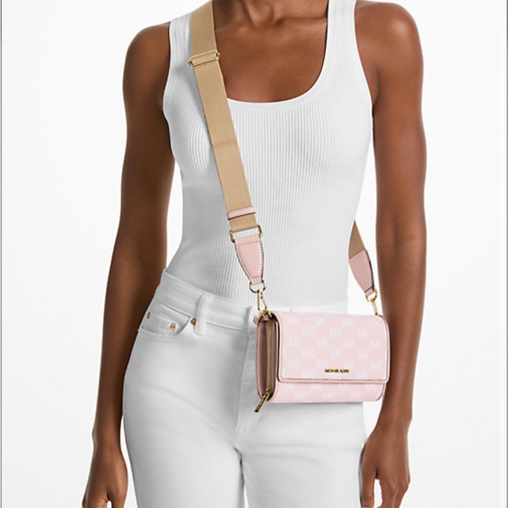 💕Just in Michael Kors Light Pink and Tan Crossbody Bag - Picture 4 of 4